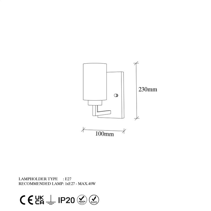 Opviq Lámpara de pared Hania - 13176 Blanco y Negro